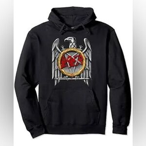 Slayer Silver Eagle Pullover Hoodie Size Large